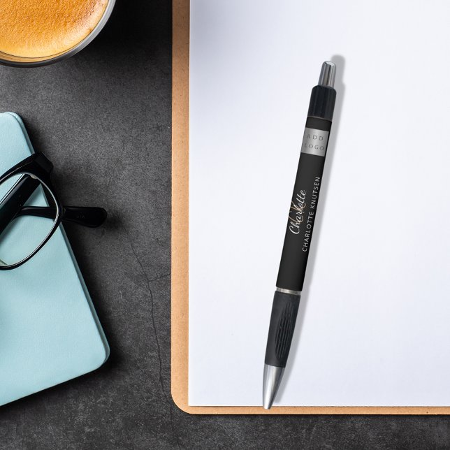 Black white monogram name business logo (Creator Uploaded)