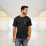 Black white monogram name logo business T-Shirt<br><div class="desc">A black background,  white coloured text.  Personalise and add your business logo,  monogram initials,  name.</div>