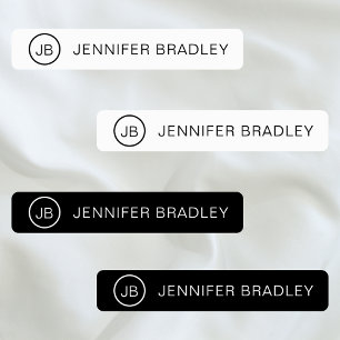 Black White Monogram Personalised Clothing Name