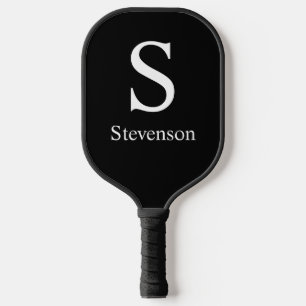 Black White Monogram Personalised Pickleball Paddle