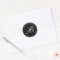 Black & White Monogram Round Return Address Label