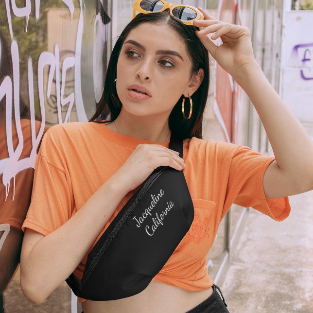 Black White Monogram Waist Crossbody Personalised Bum Bags (Creator Uploaded)