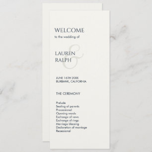 Black & White Monogram Welcome Wedding Program Programme