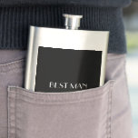 Black White Monogrammed Name Best Man Typography Hip Flask<br><div class="desc">Black and White Monogrammed Name Text Best Man Typography Flask,  you can change the text</div>