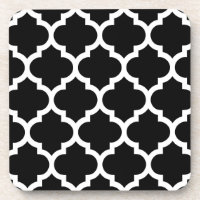 Black White Moroccan Quatrefoil Pattern #5