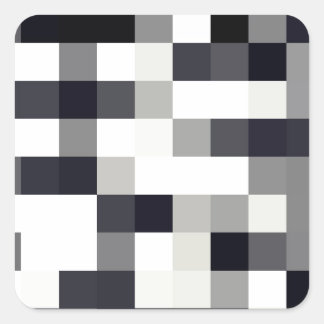 Black & white mosaic square sticker