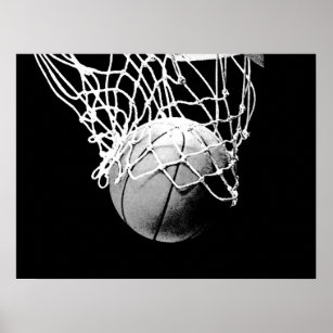 Black White Motivational Basketball Poster