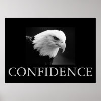 Black & White Motivational Confidence Eagle Poster