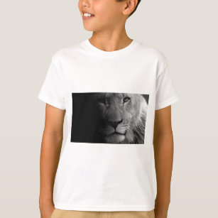 Black White Motivational Leadership Lion Portrait T-Shirt
