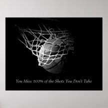 Black & White Motivational Quote Basketball