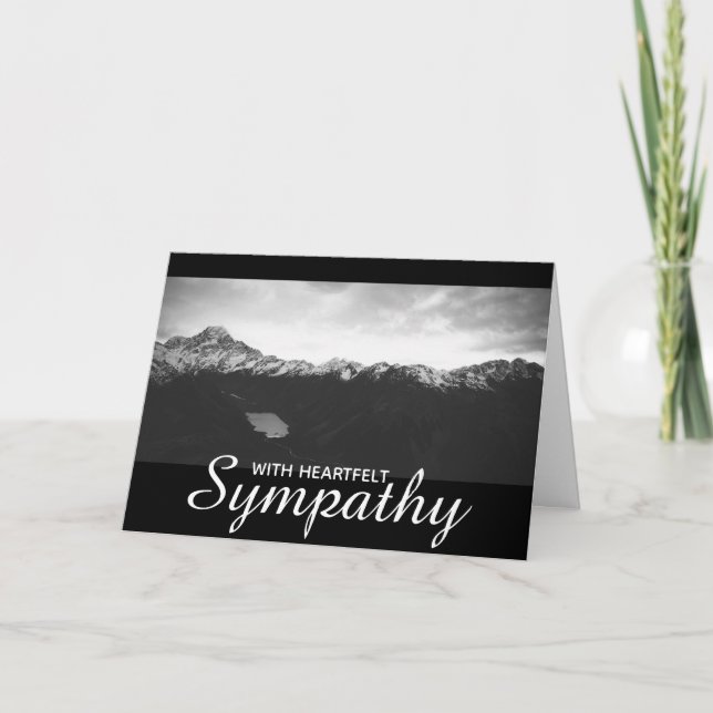 *~* Black & White Mountains Sympathy Love & Light Card (Front)