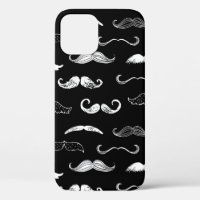 Black & White Moustache Seamless Repeat Background