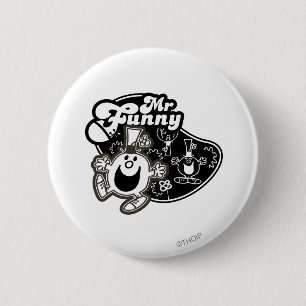 Black & White Mr. Funny 6 Cm Round Badge