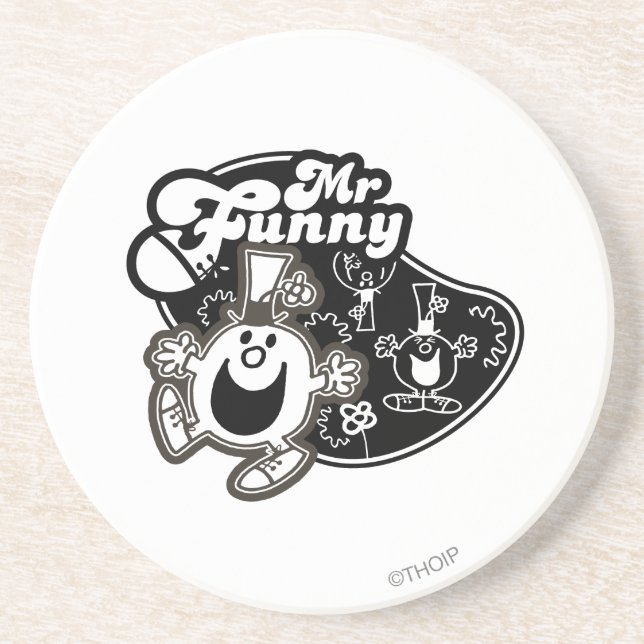 Black & White Mr. Funny Coaster (Front)