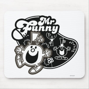 Black & White Mr. Funny Mouse Pad