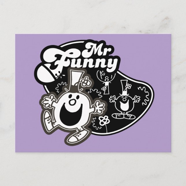 Black & White Mr. Funny Postcard (Front)