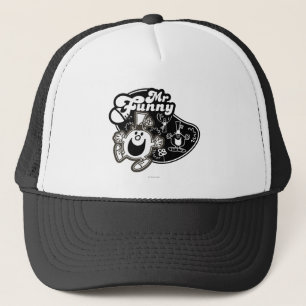 Black & White Mr. Funny Trucker Hat