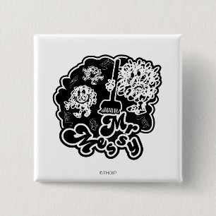 Black & White Mr. Messy Cleaning 15 Cm Square Badge