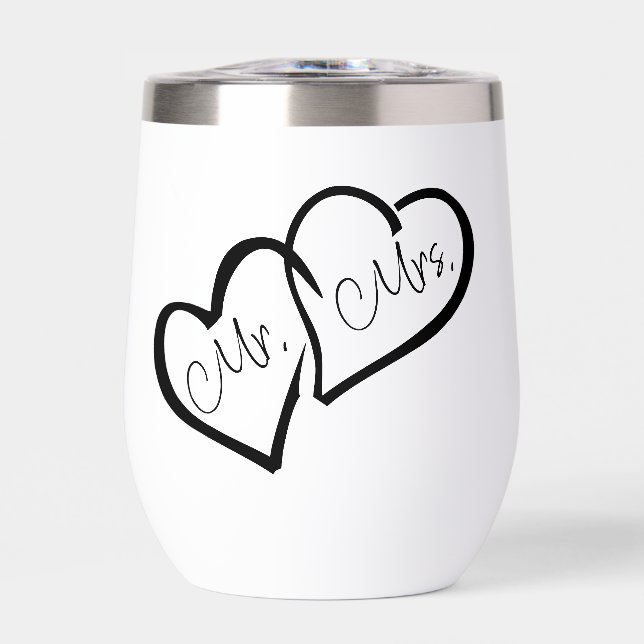 Black & White | Mr. Mrs. Modern Monogram Wedding  (Front)