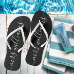 Black & White Mrs Bride Wedding Jandals<br><div class="desc">Black and white Mrs. wedding flip flops for a bride / newlywed wife.</div>