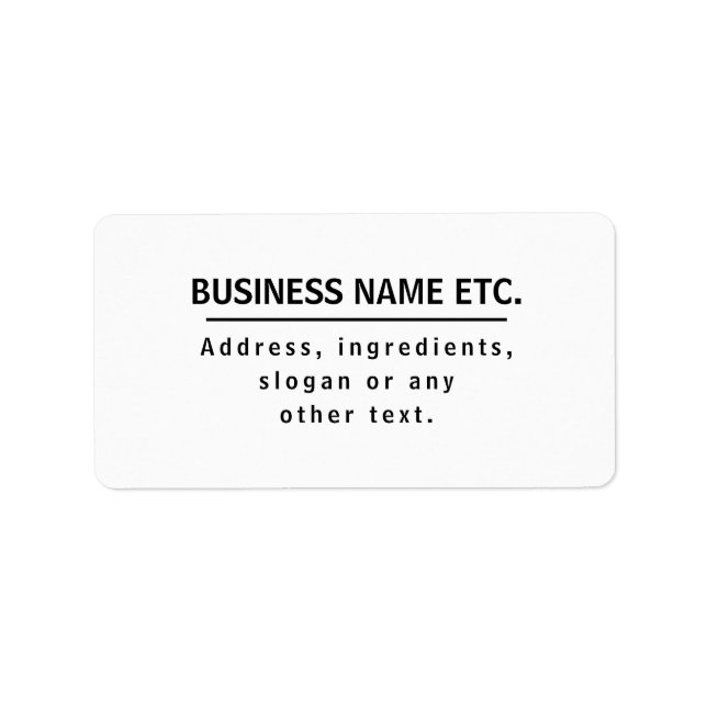 Black & White Multi-Purpose Label (Front)