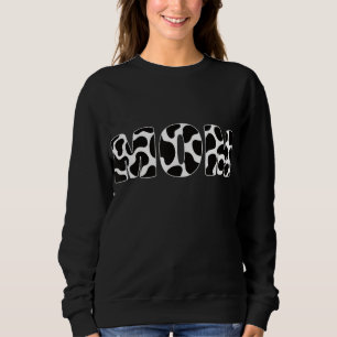 Black White Mum Cow Print Aesthetic Animal Pattern Sweatshirt