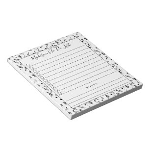 Black White Music Notes Personalised To Do List