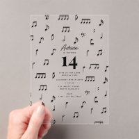 Black & White Musical Notes Symbol Birthday Party
