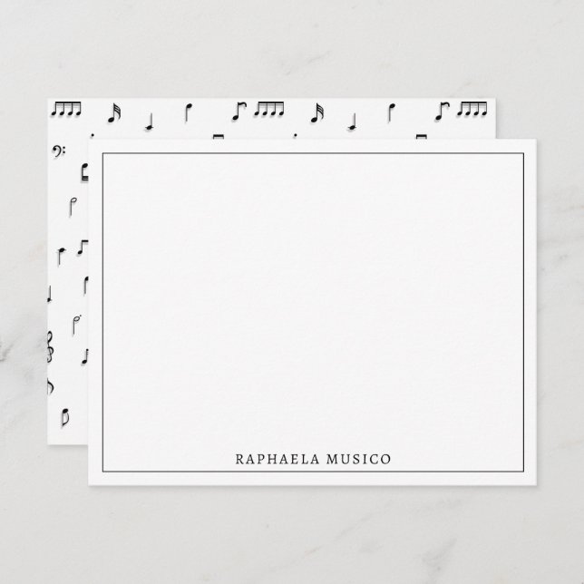 Black & White Musical Notes Symbol Pattern (Front/Back)