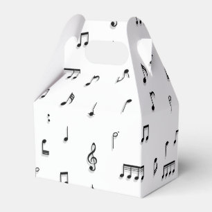 Black & White Musical Notes Symbol Pattern Favour Box