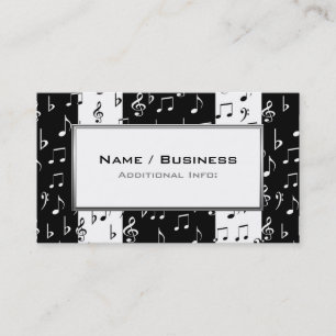 Black & White Musical Stripes Business Card 2
