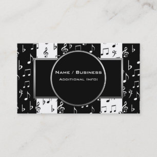 Black & White Musical Stripes Business Card 4