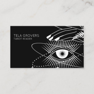 Black & White Mystic Eye Tarot Reader Business Card