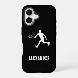Black White Name Male Tennis Player Racket Racquet iPhone 16 Case