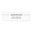 Black White Name Return Address Label