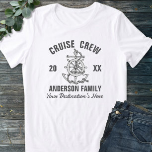 Black & White Nautical Art Family Cruise Group T-Shirt