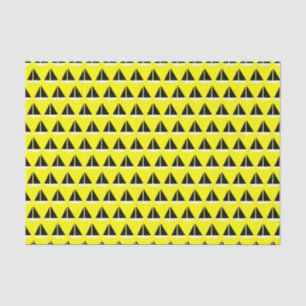 Black White Nautical Sail Boats on Yellow Tissue Paper