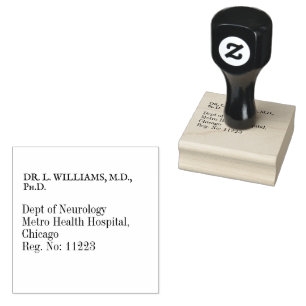 Black & White Neurology Doctor Address Rubber Stamp
