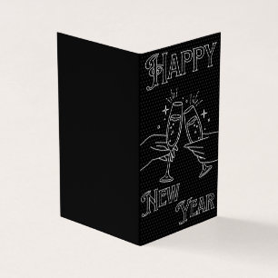 Black & White New Year Cards 25pk