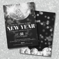 Black White New Year's Eve Celebration Party