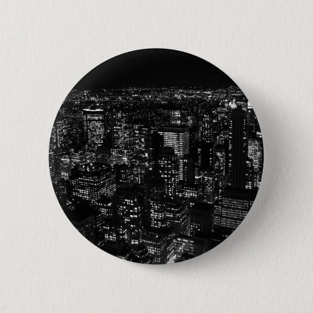 Black & White New York City 6 Cm Round Badge (Front)