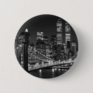 Black & White New York City 6 Cm Round Badge