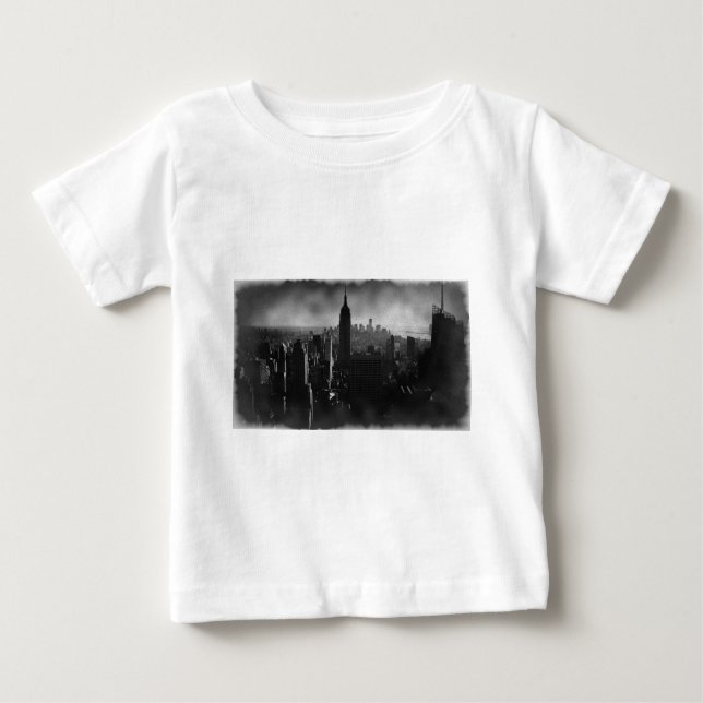 Black & White New York City Baby T-Shirt (Front)