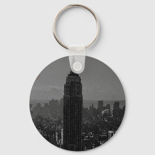 Black White New York City Key Ring