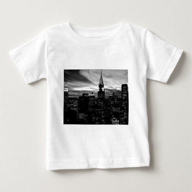 Black & White New York City Midtown Baby T-Shirt (Front)