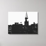 Black White New York City Pop Art Wrapped Canvas<br><div class="desc">Brooklyn Bridge,  River and Manhattan Cityscape,  Skyscrapers and Buildings</div>