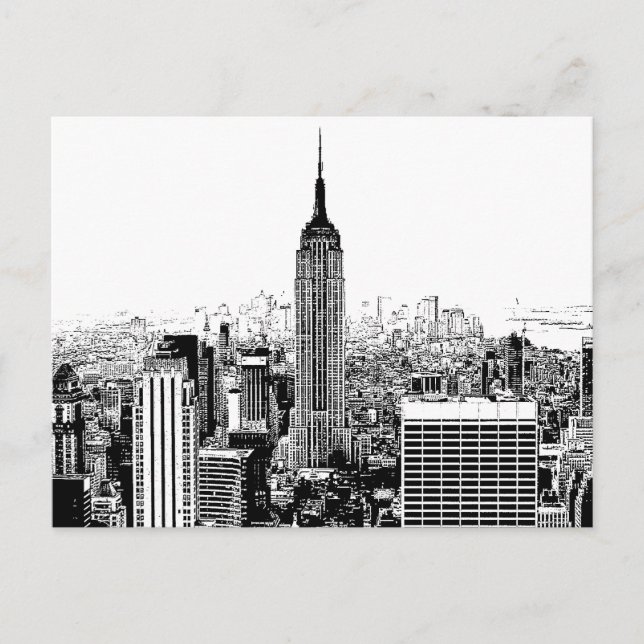 Black & White New York City Postcard (Front)