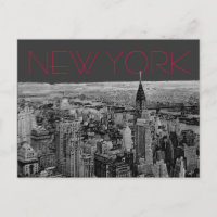 Black White New York City Postcard