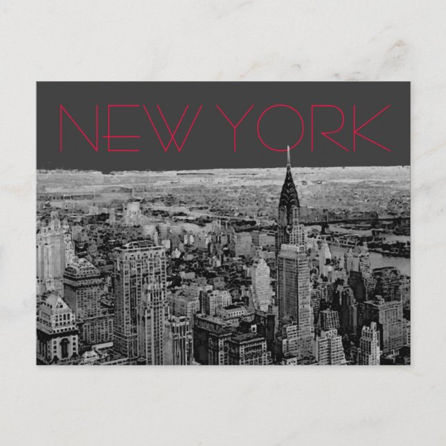 Black White New York City Postcard (Front)