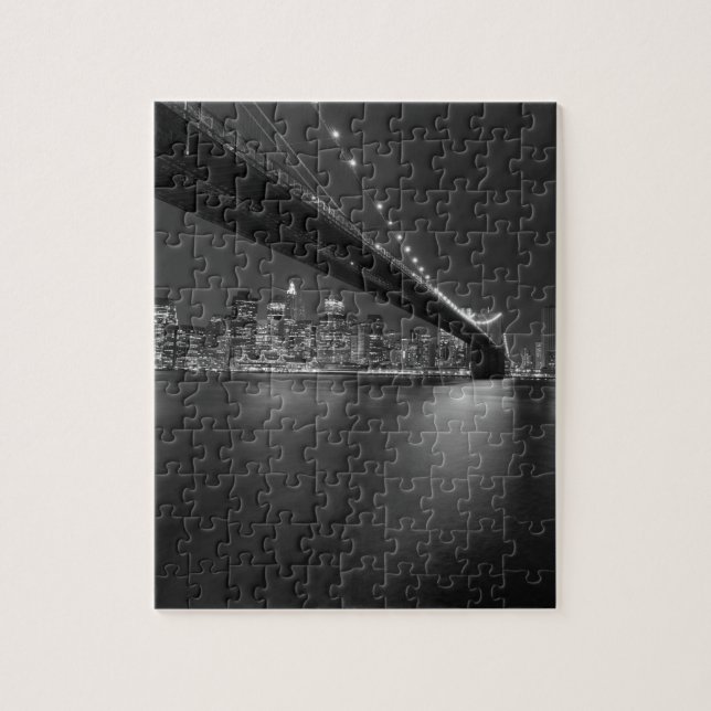 Black White New York City Skyline Jigsaw Puzzle (Vertical)